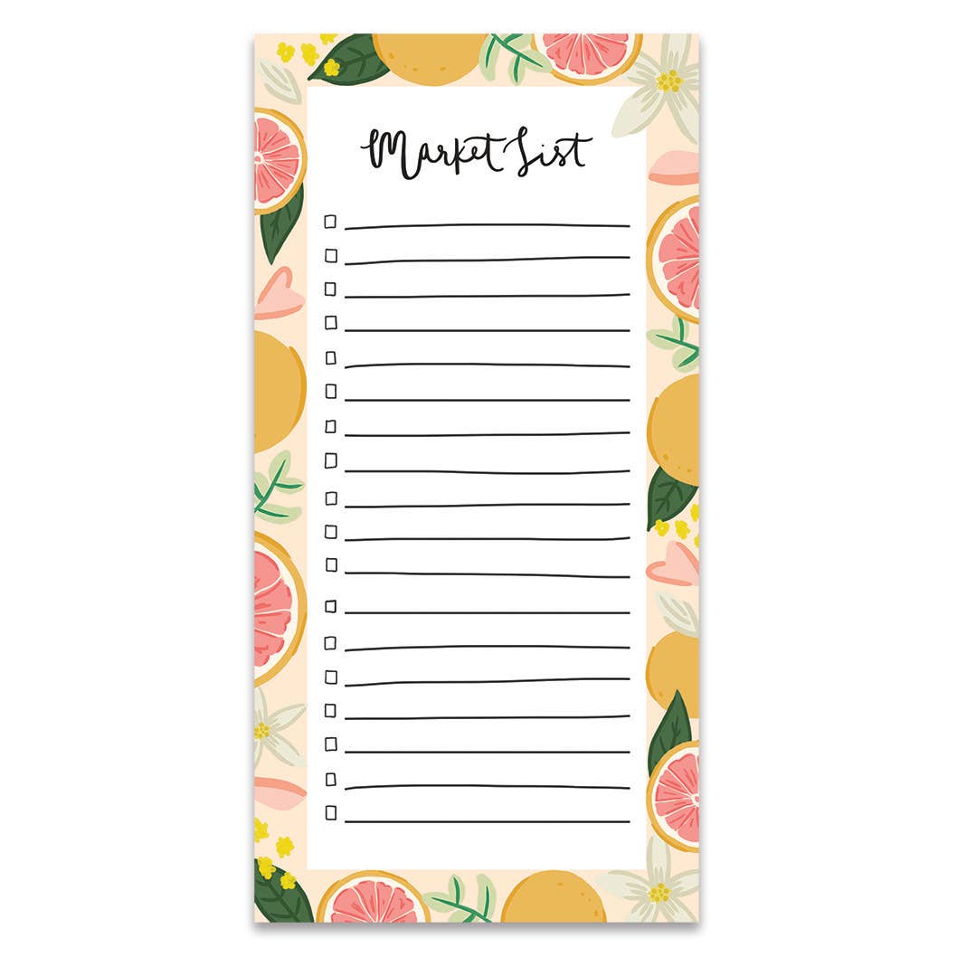 PINK GRAPEFRUIT MARKET LIST NOTEPAD