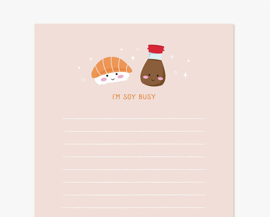 I'M SO BUSY SUSHI NOTEPAD