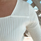 HALEY RIBBED SQUARE NECK TOP