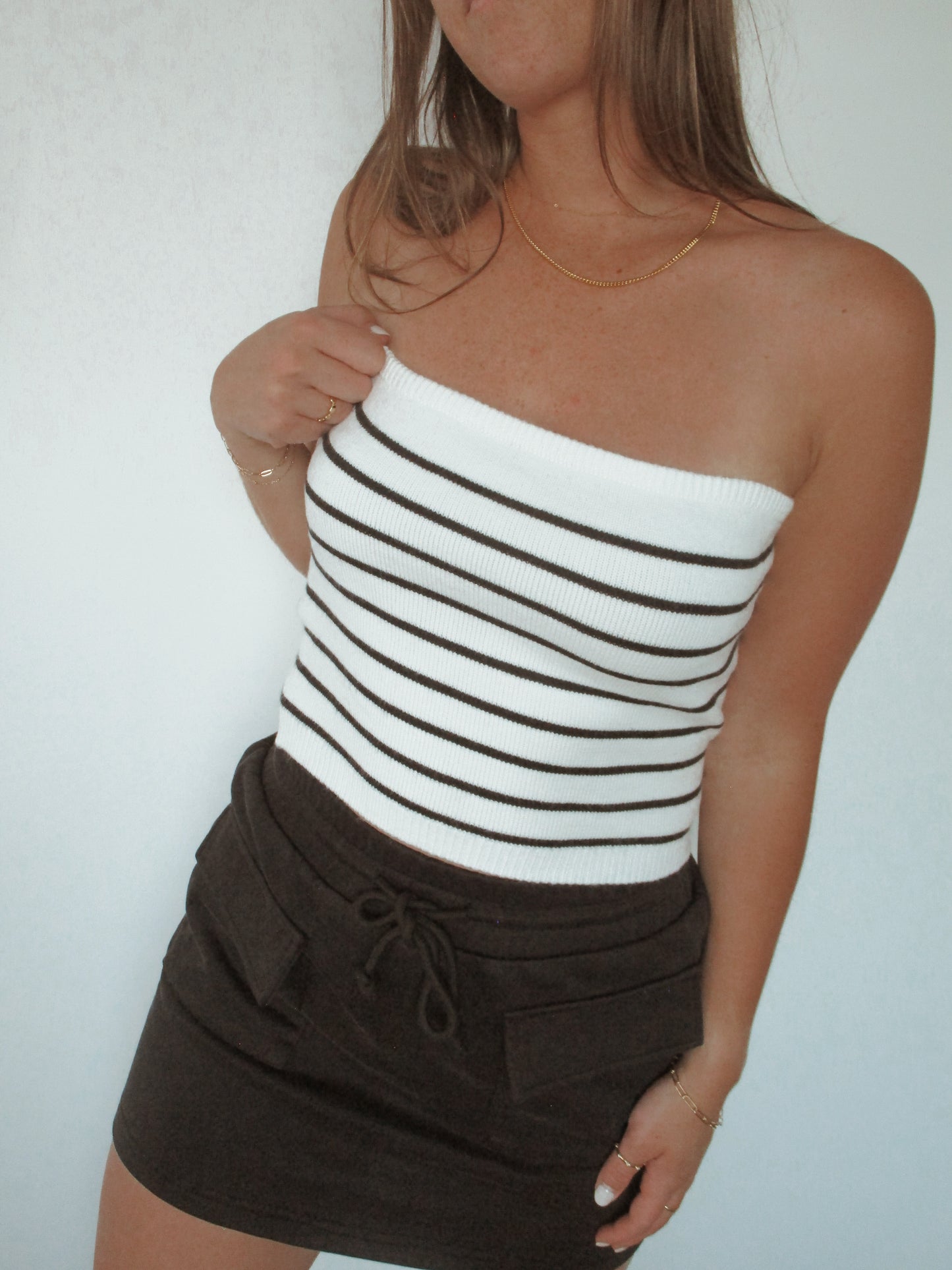 NEW ADVENTURES STRIPED TUBE TOP